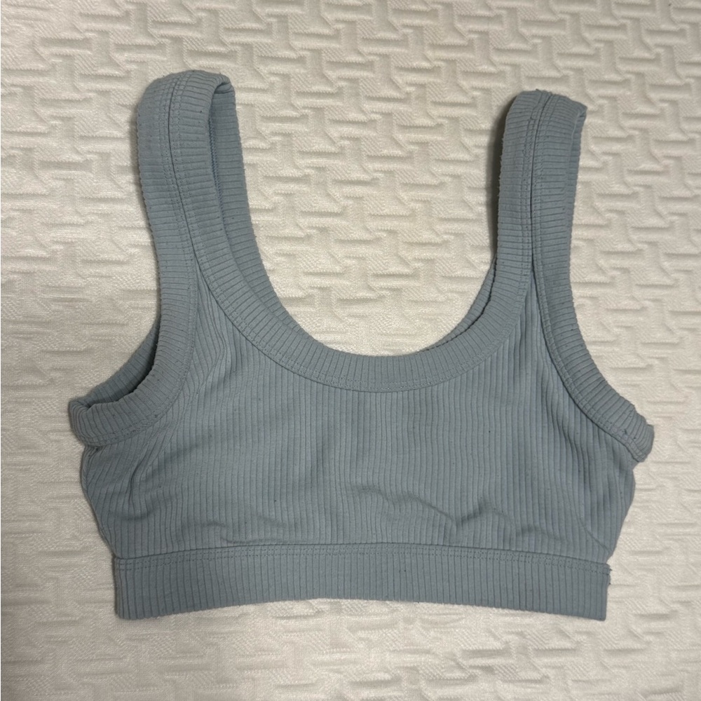 ALO Wellness Bra Blue Women’s XS Ribbed